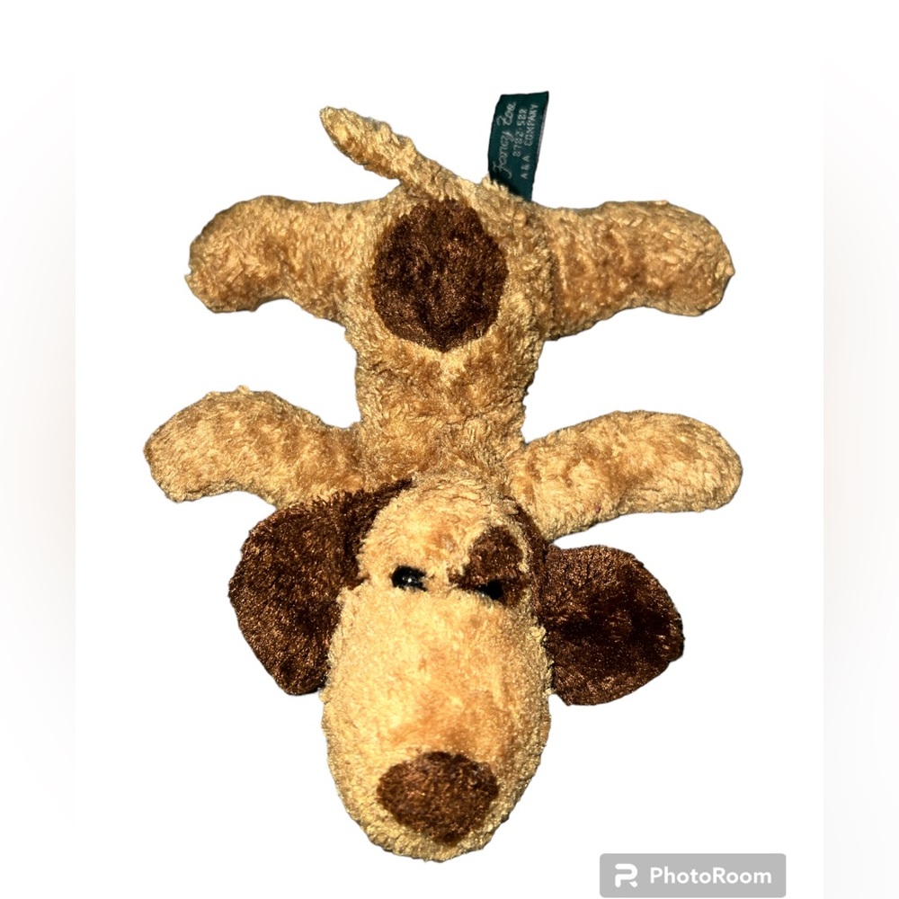 Fancy Zoo Flat Shaggy Puppy Dog Plush Bean Bag Toy 7"